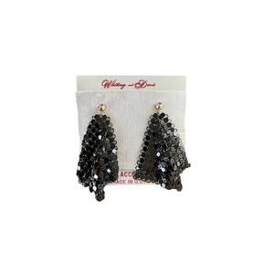 Whiting and Davis Black Colored Mesh Earrings